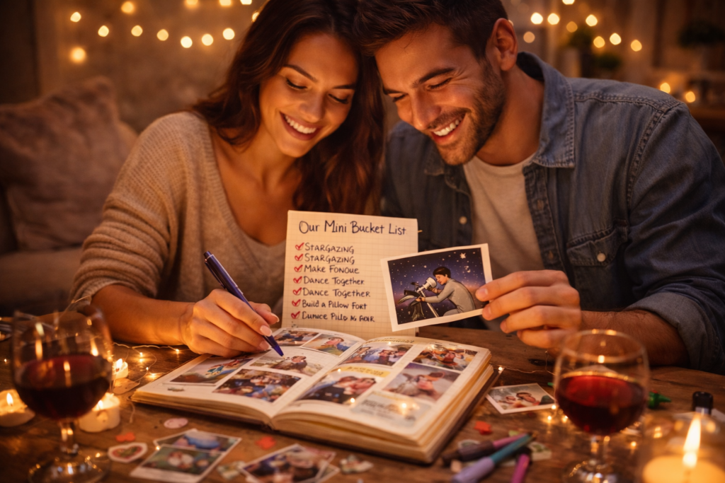 Couple-writing-a-Mini -Bucket -List -at-Night