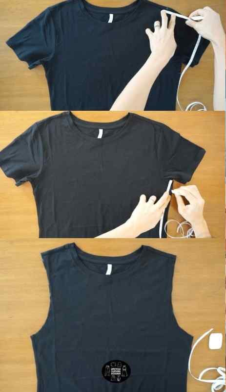 T-Shirt-to-Tank-Top- Ways-to-Upcycle-Old-Clothes-Into-Trendy-New-Outfits.