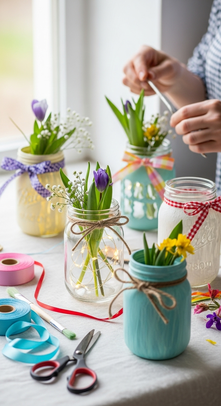 Decorated-Mason-Jars-spring-diy-projects-you-can-stop-and-pick-up-again