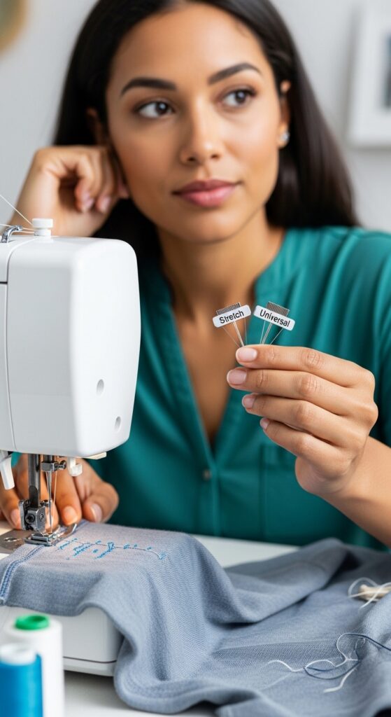 Change-to-the-Correct-Needle-Type-one-way-to-fix-why-is-my-sewing-machine-skipping-stitches