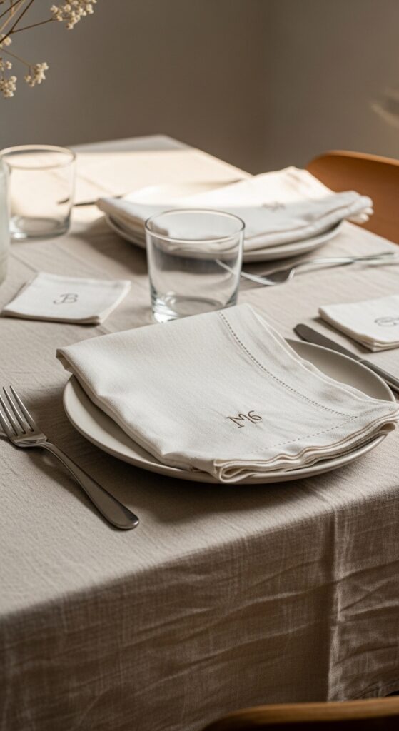 Customized-Embroidered-Napkin-Set-a-wedding-gift-sewing-projects