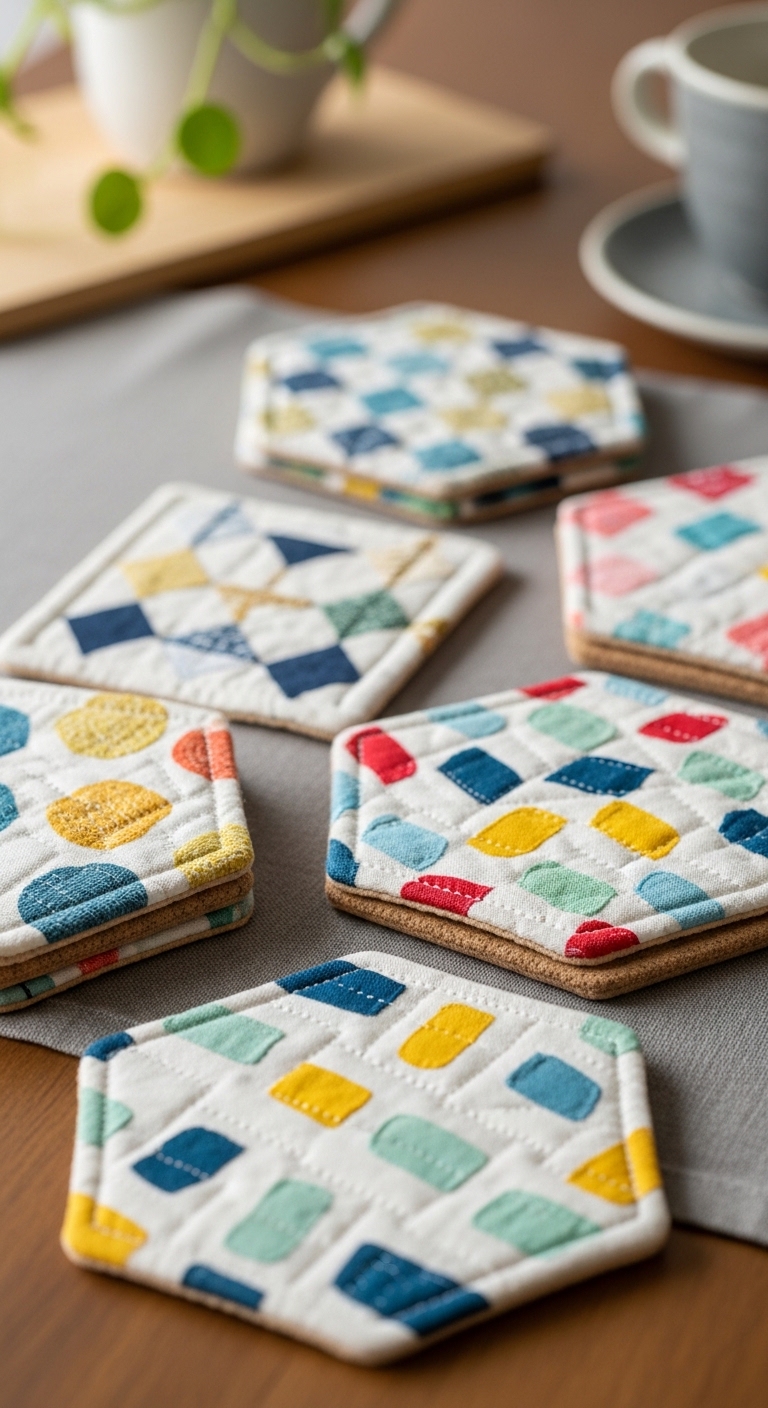 Handmade-Coasters-with-Fun-Patterns-sewing-projects-for-adults-and-kids