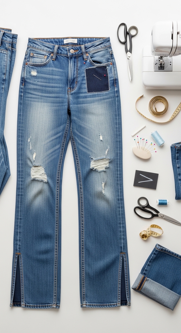 Jeans-with-Faded-Spots-Holes-or-Wide-Cuts-thrift-flip-sewing-projects-ideas