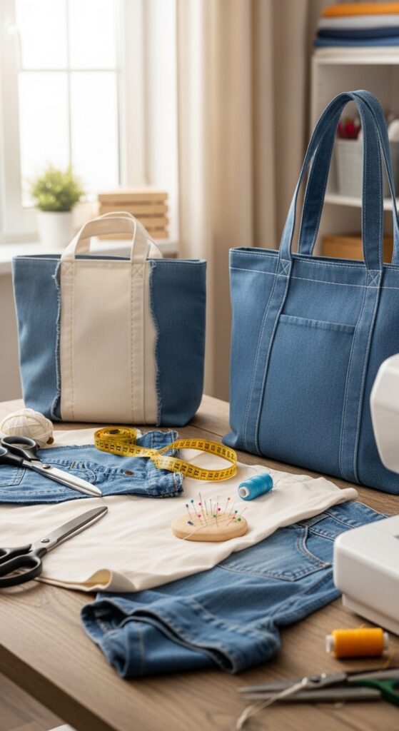 Old-Clothes-into-Functional-Tote-Bags-Craft-Night-Ideas-for-Adults