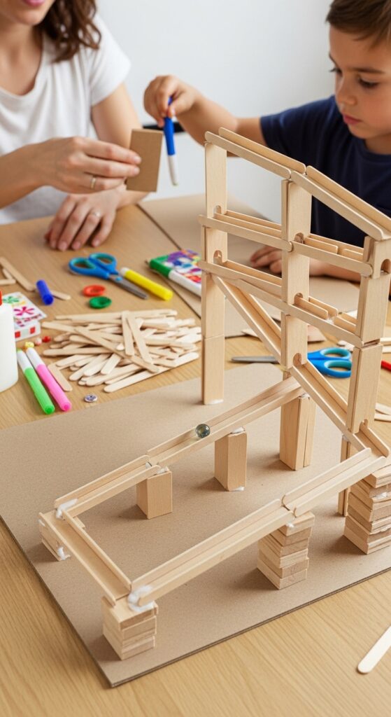 Popsicle-Stick-Marble-Run