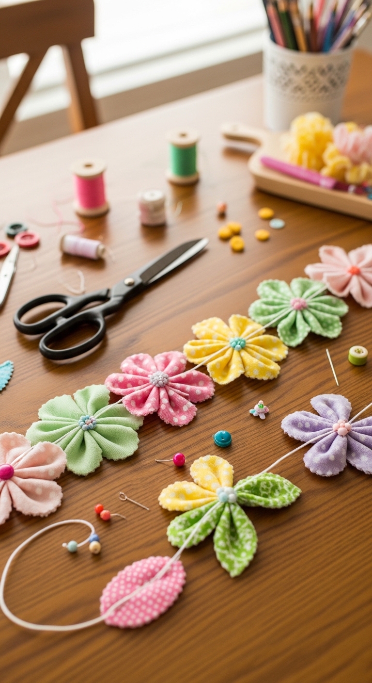 Spring-Fabric-Scrap-Flower-Garland
