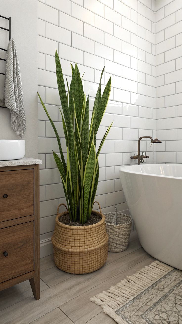 Snake-plant-Bathroom-plants-for-humidity-and-low-light
