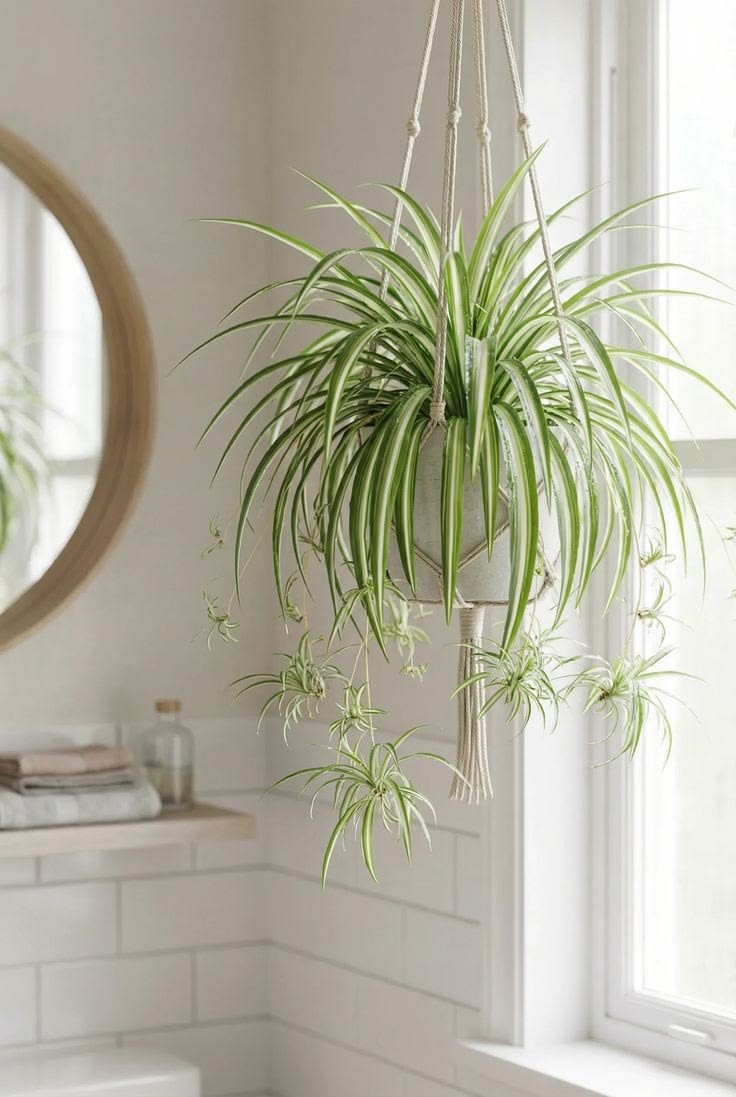 Spider-Plant-Bathroom-plants-for-humidity-and-low-light