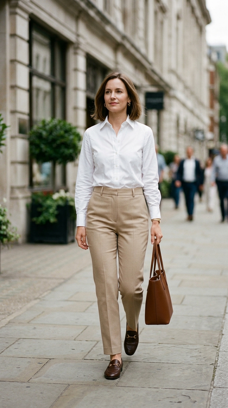Woman_wearing_white_shirt_trouser-The-Flip