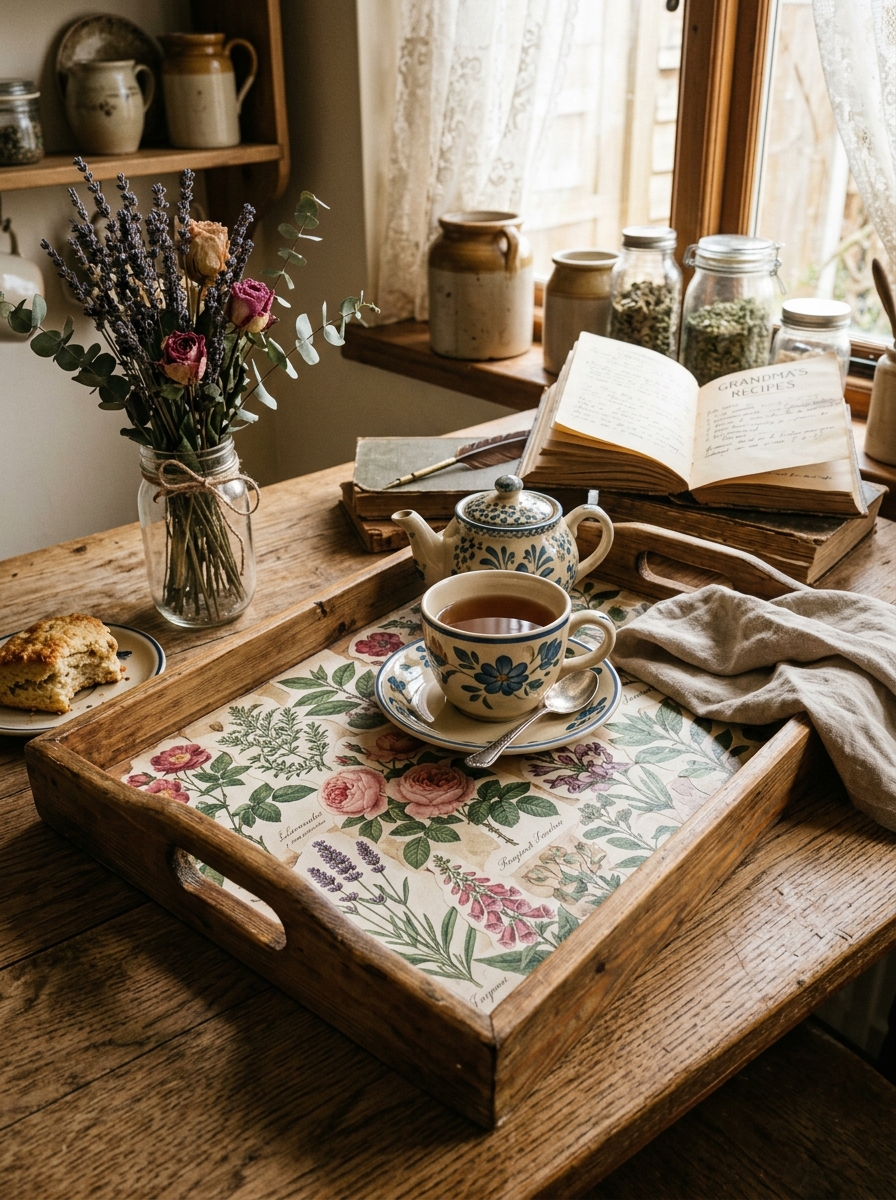 Decoupage-Floral-Tray.-grandmacore-diy-projects