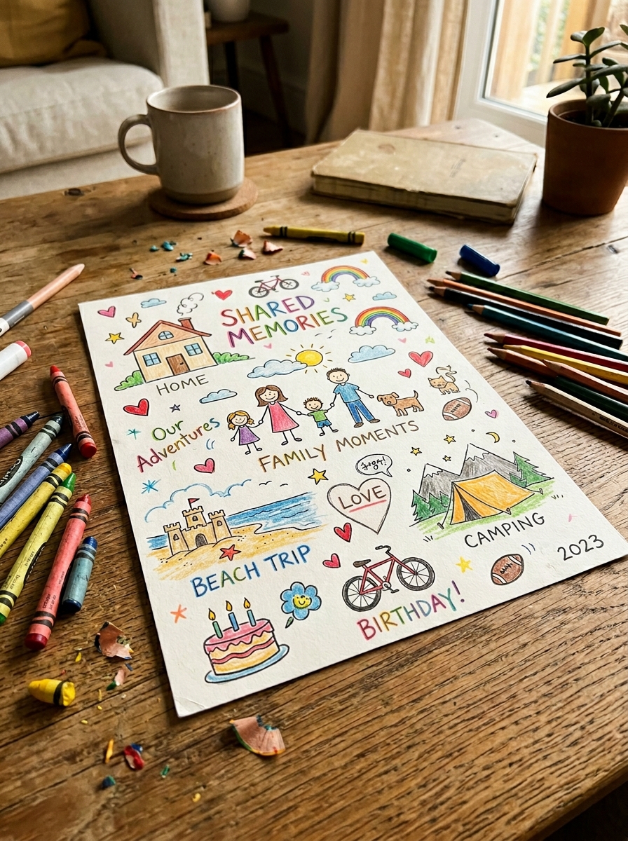 Drawing-Shared-Memories-Father-and-Son-Craft-Ideas-for-Fathers-Day.