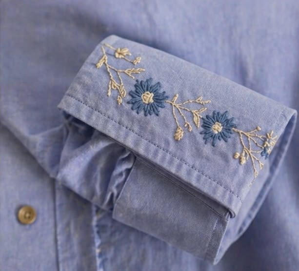 Embroidered-Cuffs-on-a-Plain-Shirt.j