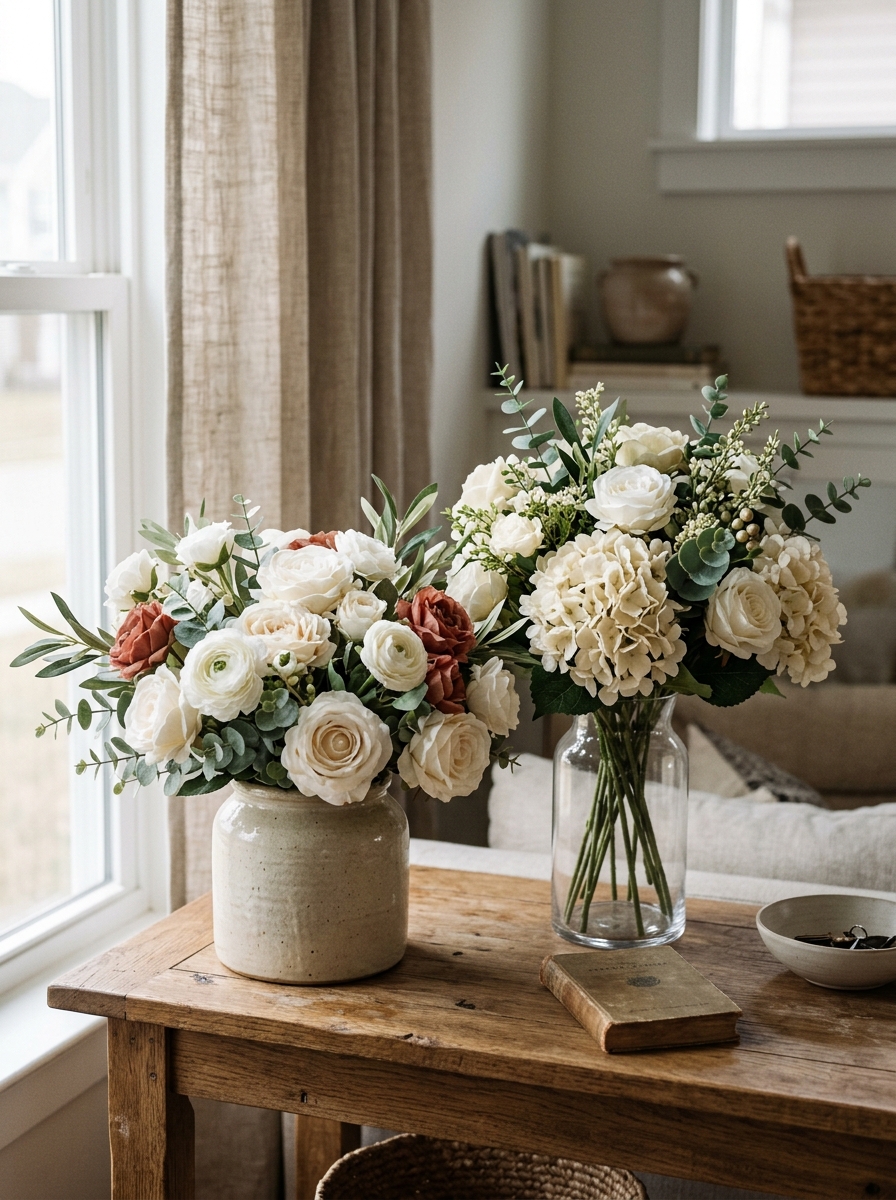Faux-Flowers-Styled-in-Groups