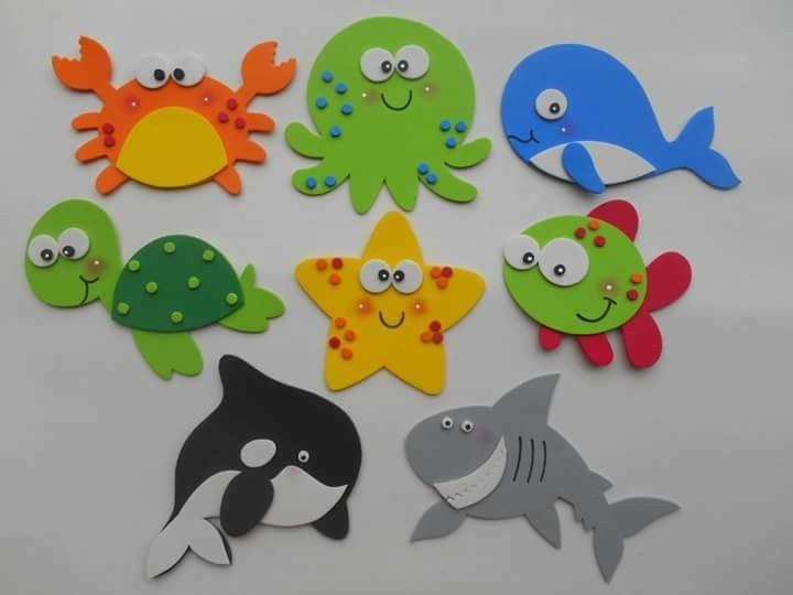 Foam-Fish-or-Animal-Shapes.-foam-sheet-crafts-for-kids.