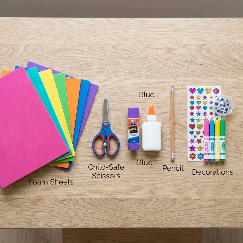 Materials-You-Actually-Need-for-the-foam-sheet-crafts-for-kids.