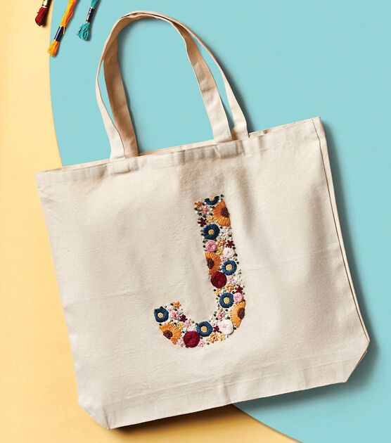 Monogram-on-a-Plain-Tote-Bag-hand-embroidery-projects