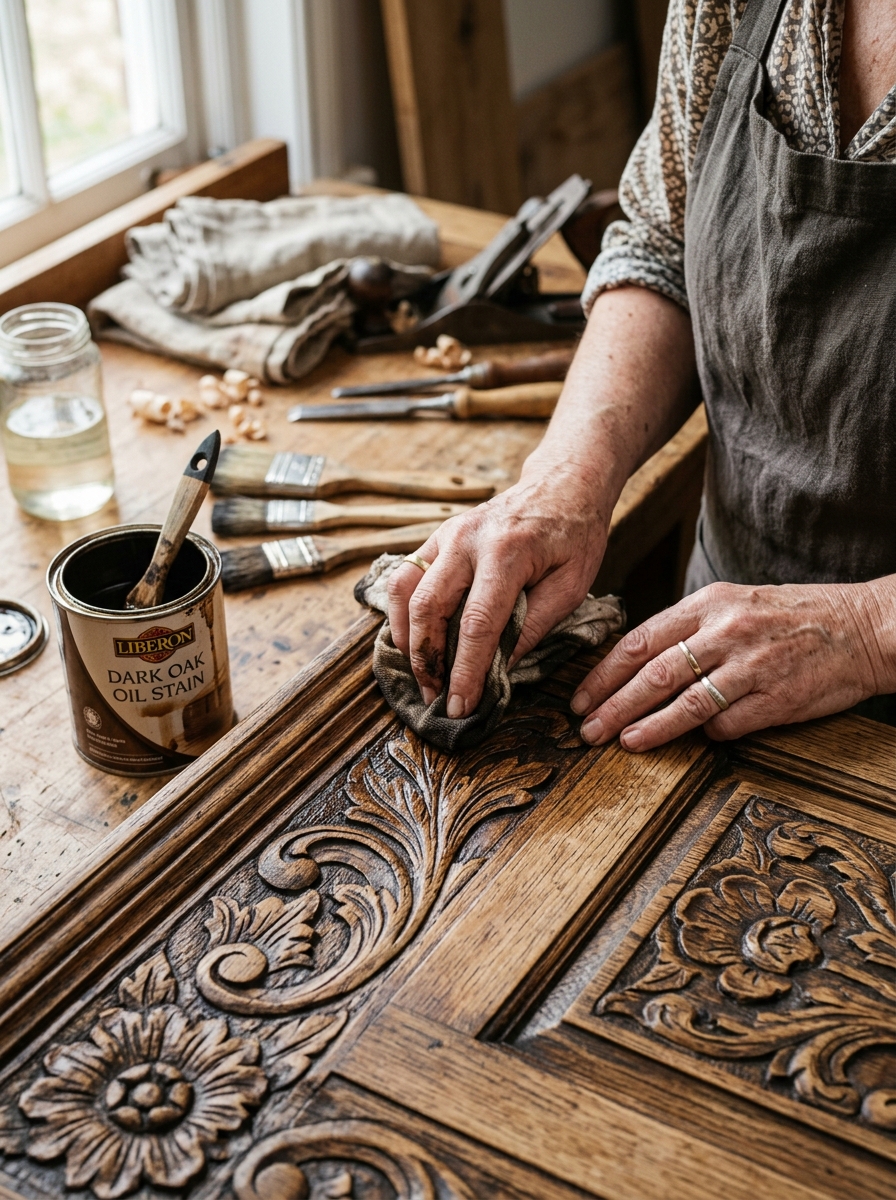Oil-Based-Stain-Antiquing-for-Recessed-Details.