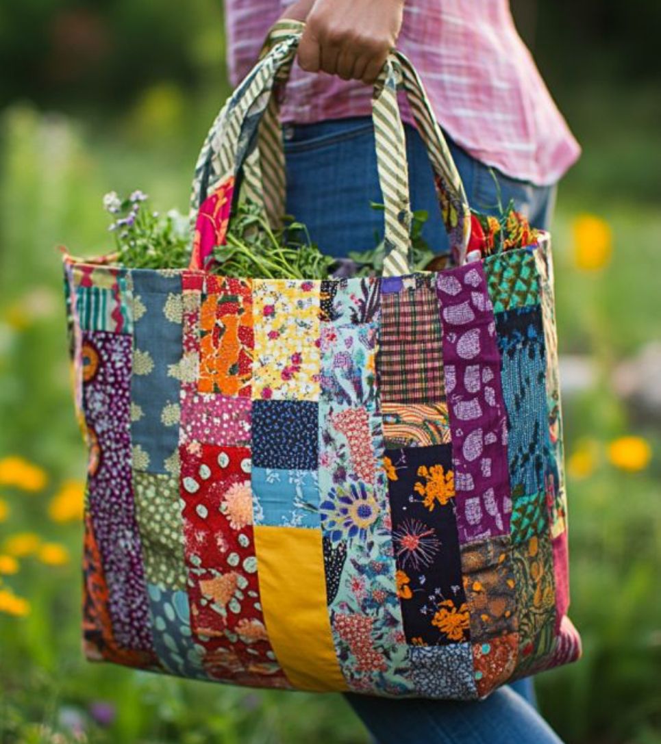Patchwork-Tote-from-Fabric-Scraps