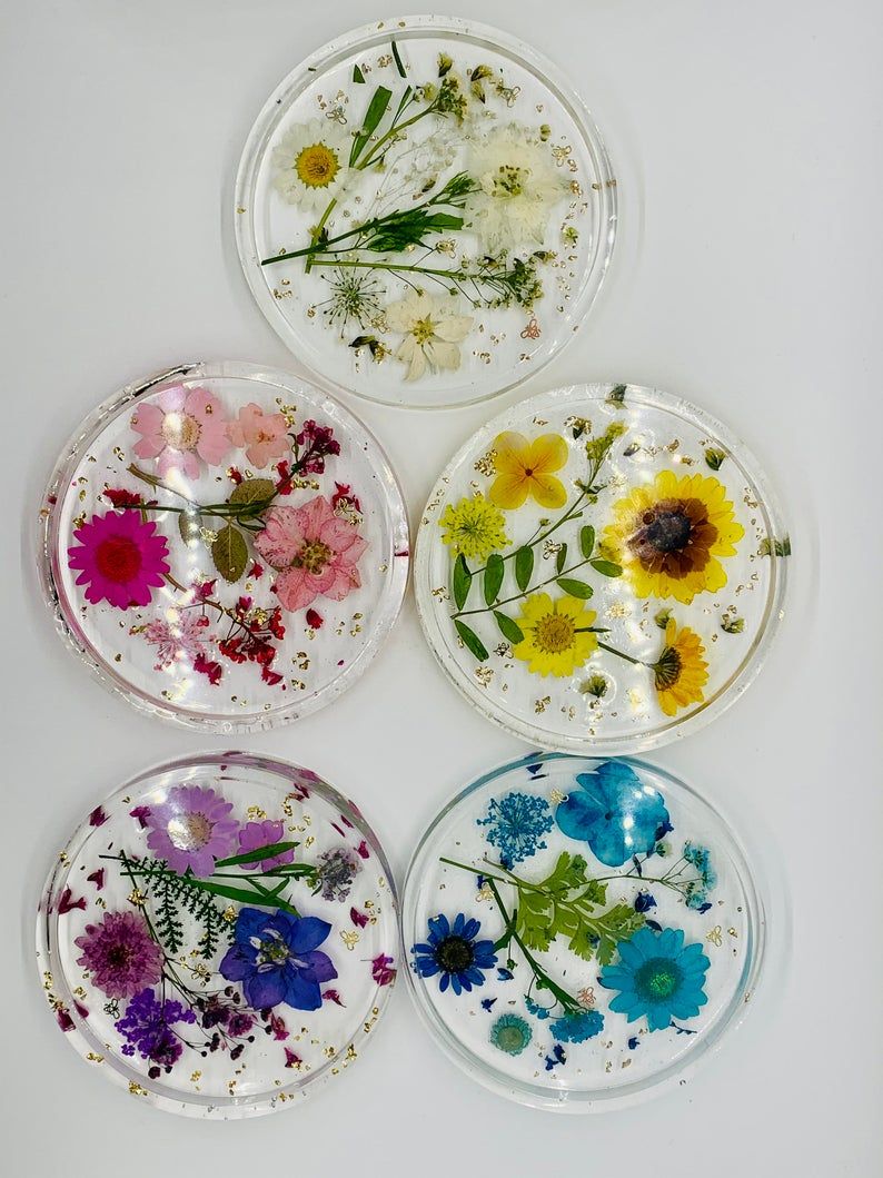 Pressed-Flower-Resin-Coasters