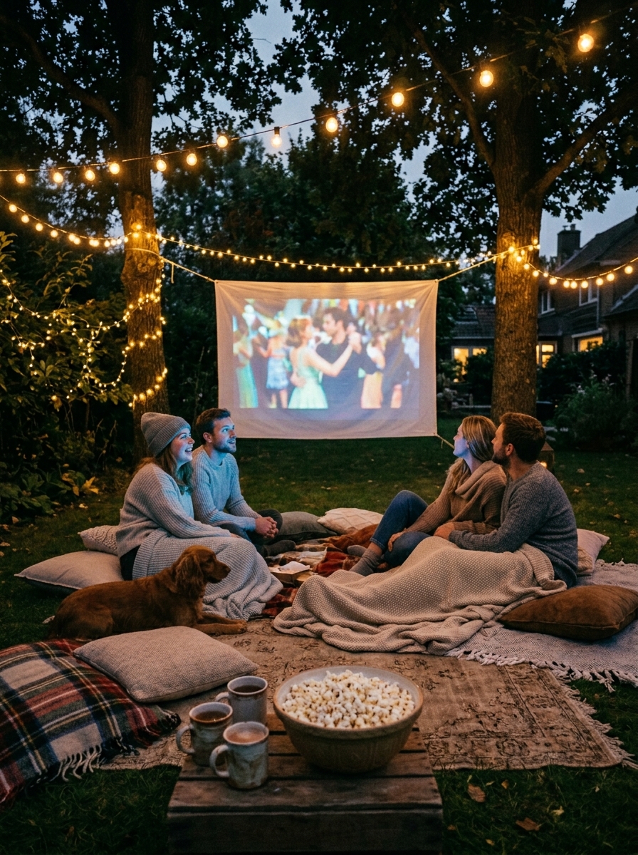 Backyard_movie_setup_at_night_