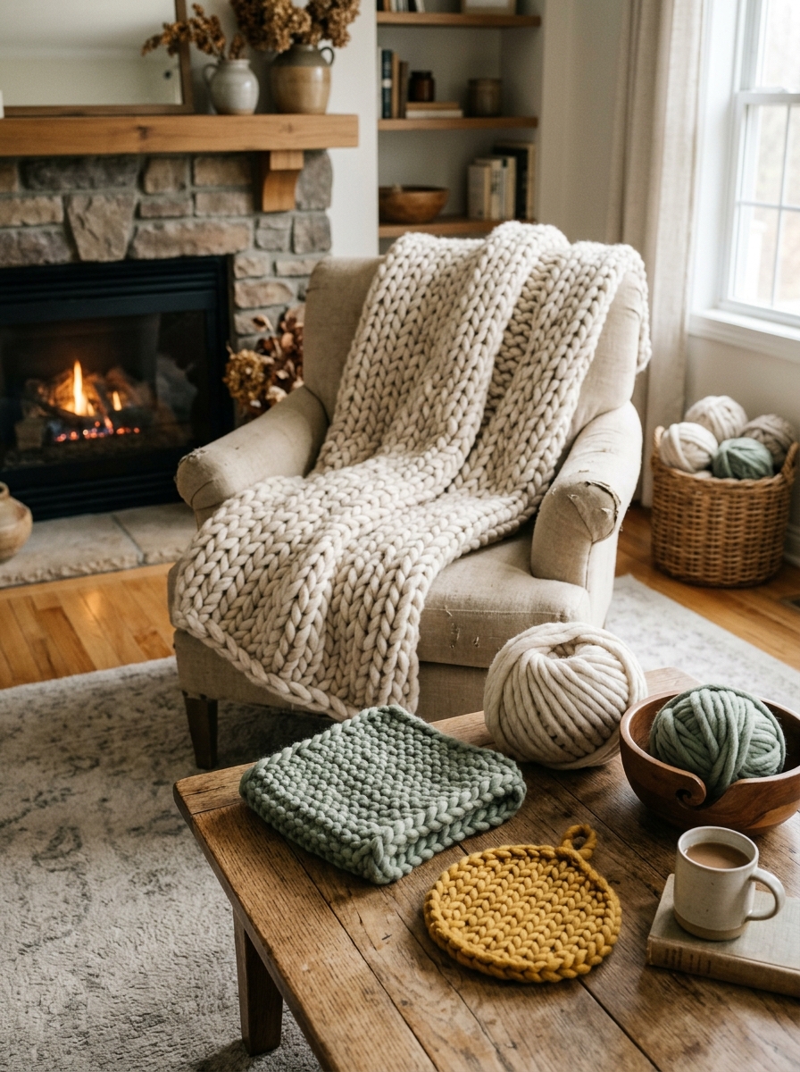 Chunky_knit_blanket_finger-knit