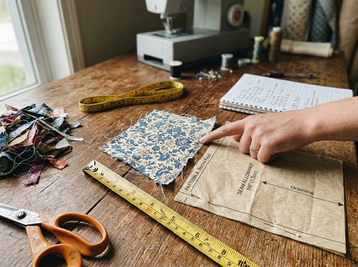 Hand_pointing_fabric_seam_allowance-how-to-cut-fabric-for-beginners