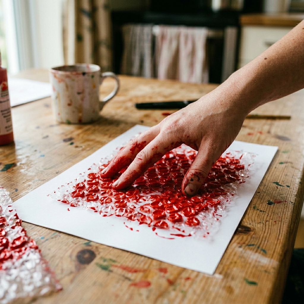 Hand_pressing_bubble_wrap_paint.
