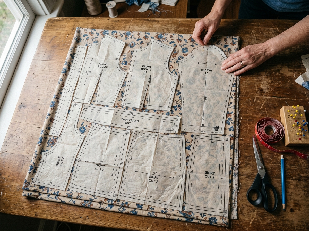 Sewing_pattern_pieces_on_fabric