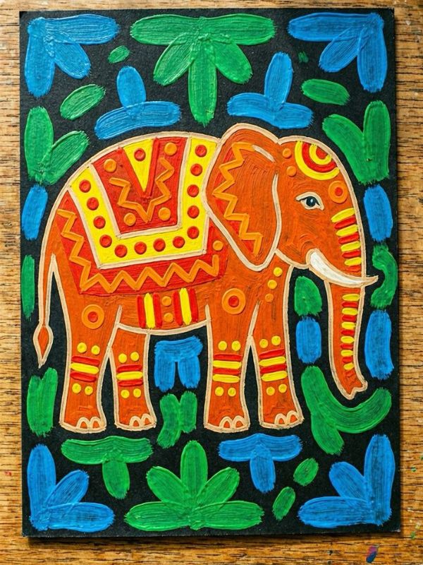 african art projects for kids-Tingatinga-Animal-Painting