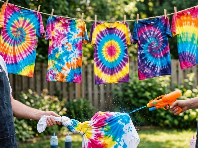 Read more about the article Water Gun Tie Dye Tutorial: How to Make and Sell Bright, Colorful Shirts from Home