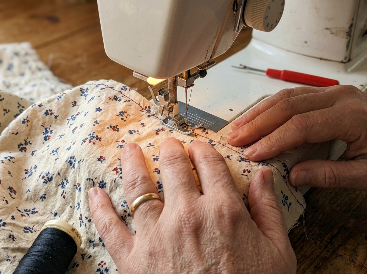 Woman_guiding_fabric_sewing_machine-What-Can-Actually-Trips-You-Up-as-a-Beginner