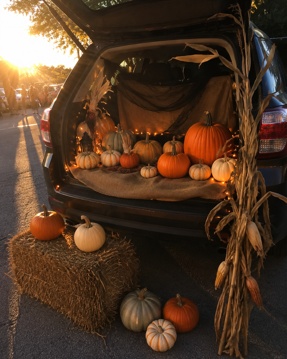 Autumn-harvest-display-in-a-trunk-trunk-or-treat-decorating-ideas