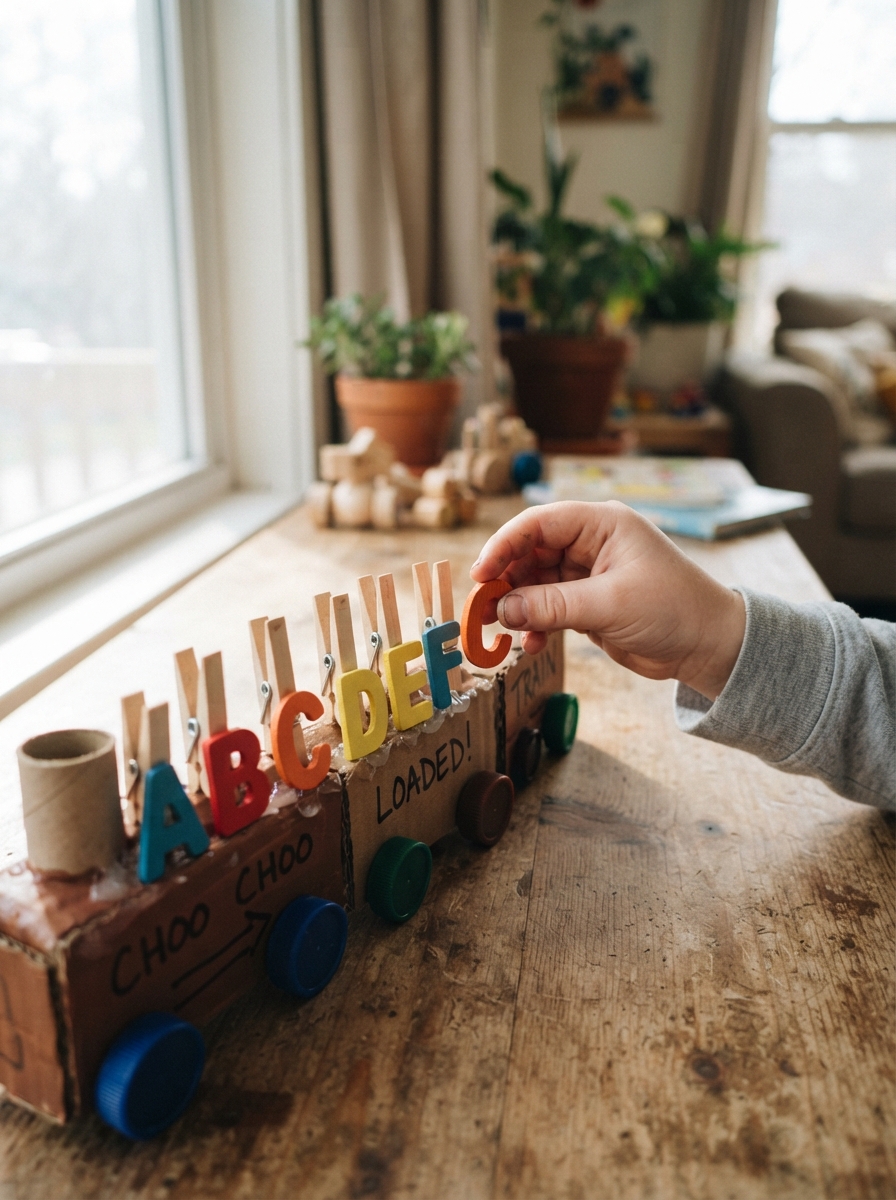 Cardboard_train_with_letters
