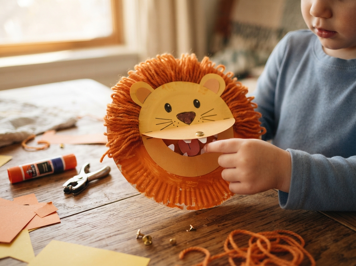 Child_opening_lion_craft.