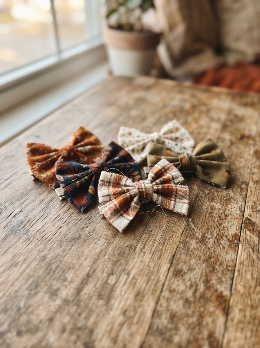 Fabric_hair_bows_on_surface-fall-craft-fair-project-ideas