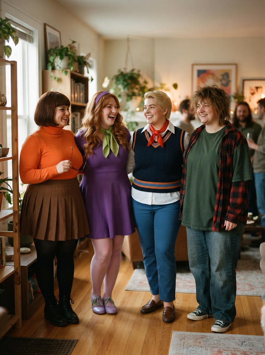 Four_women_in_group_costume-The-Scooby-Doo-Gang