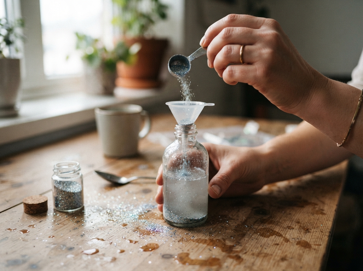 Hand_pouring_glitter_into_bottle