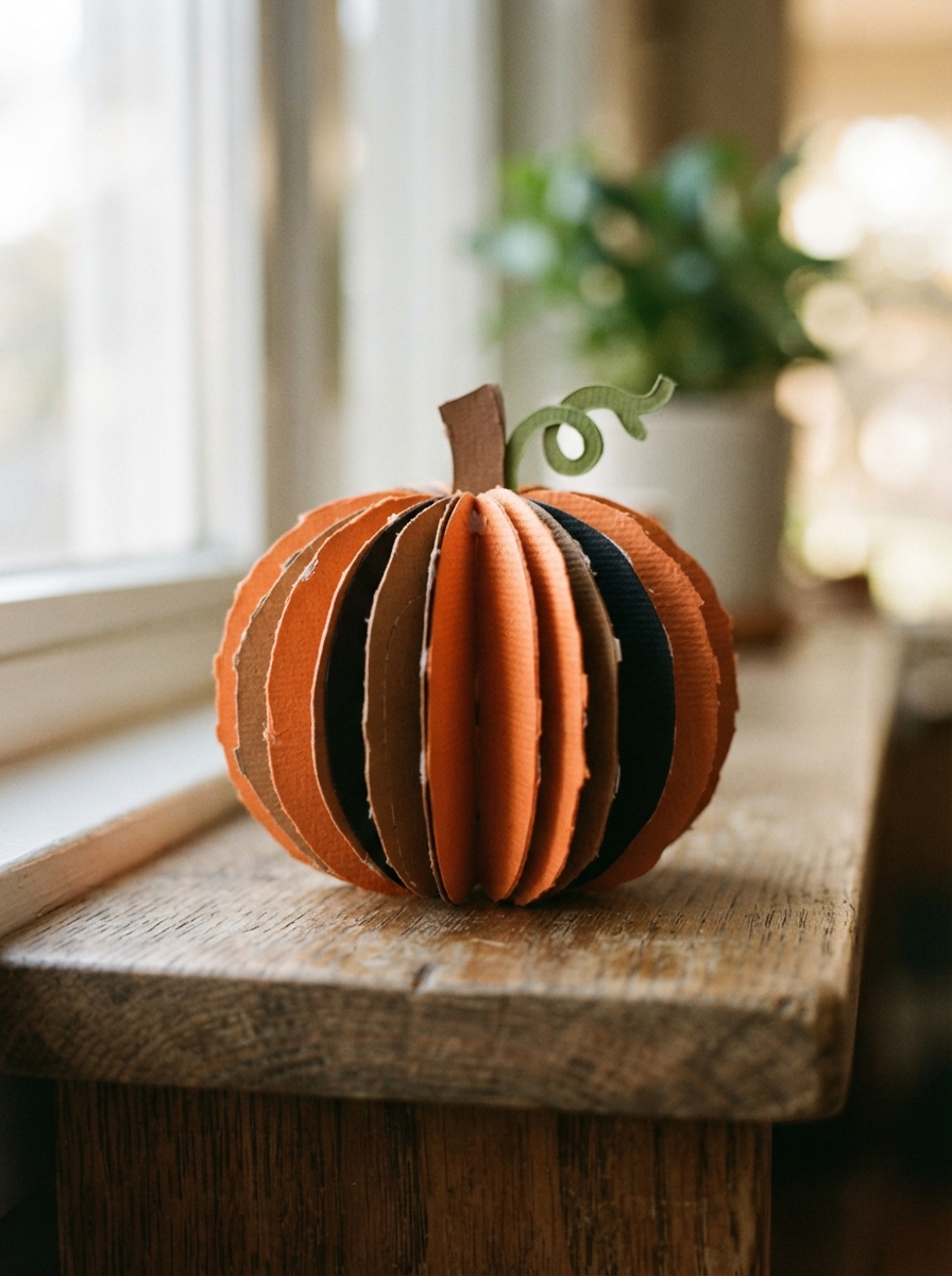 Layered_paper_pumpkin_on_shelf.