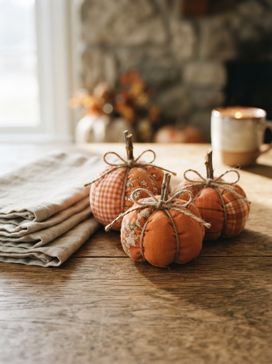 Three_fabric_pumpkins_on_table.