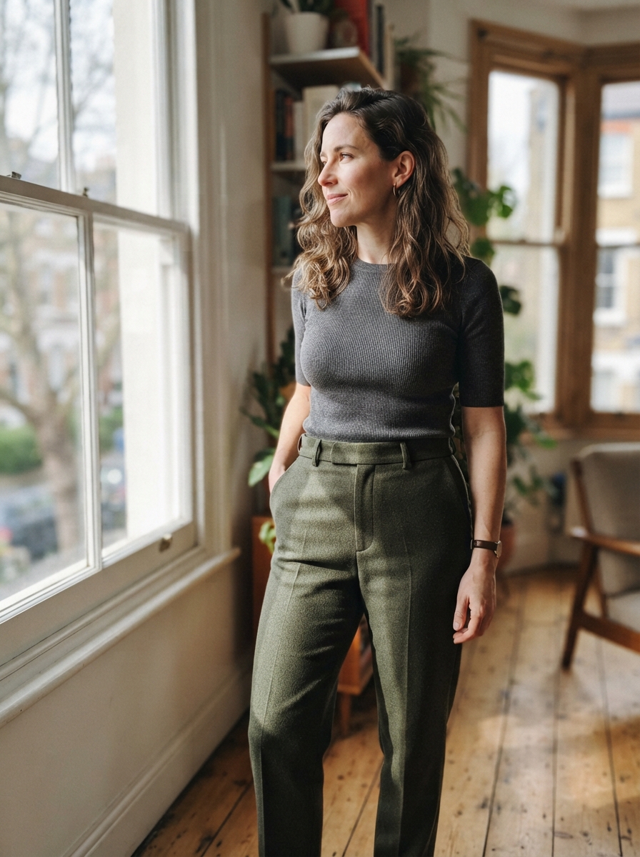 Woman_standing_near_window-looking-out-wearing-wool_blend_trousers.j