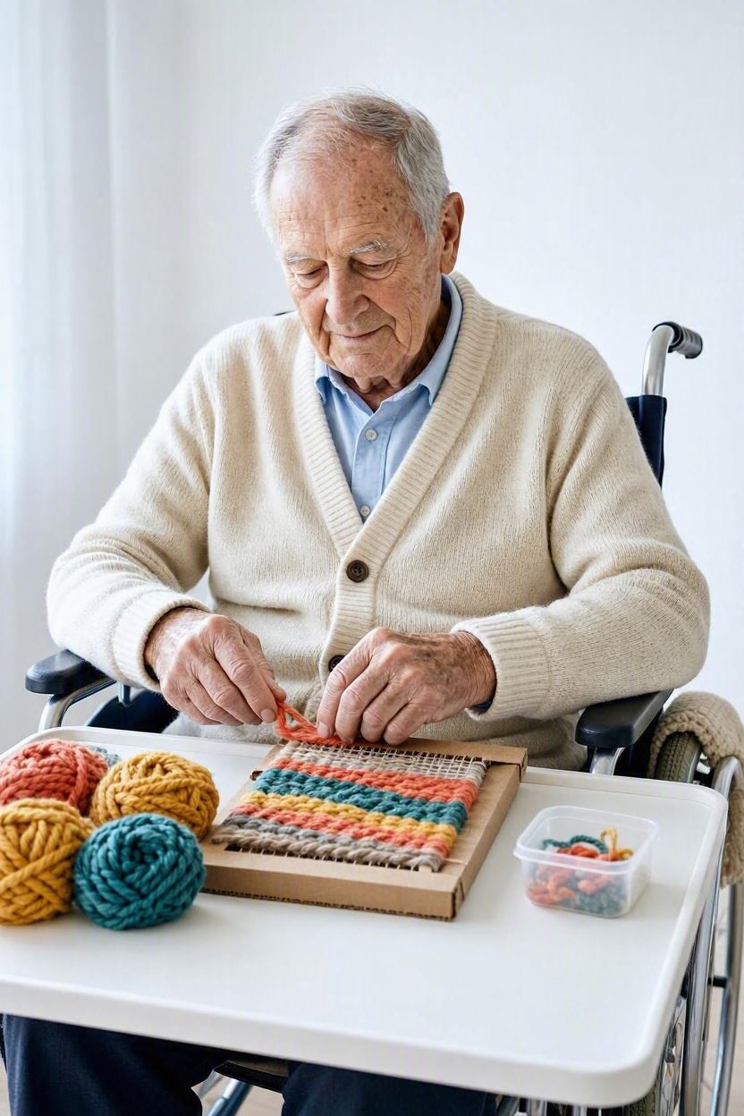 Cardboard-Loom-Yarn-Weaving