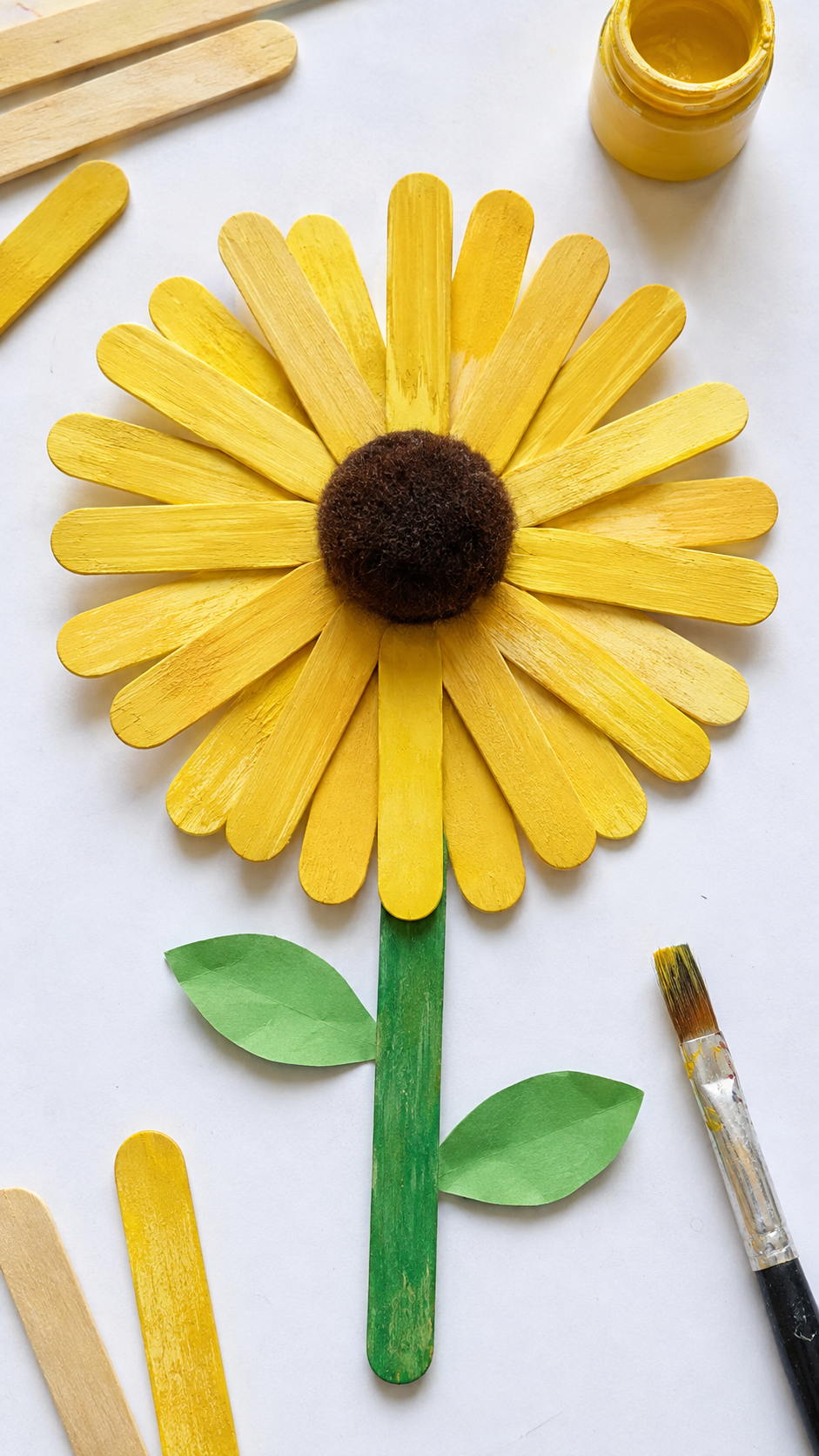Handmade-popsicle-stick-sunflower-craft.