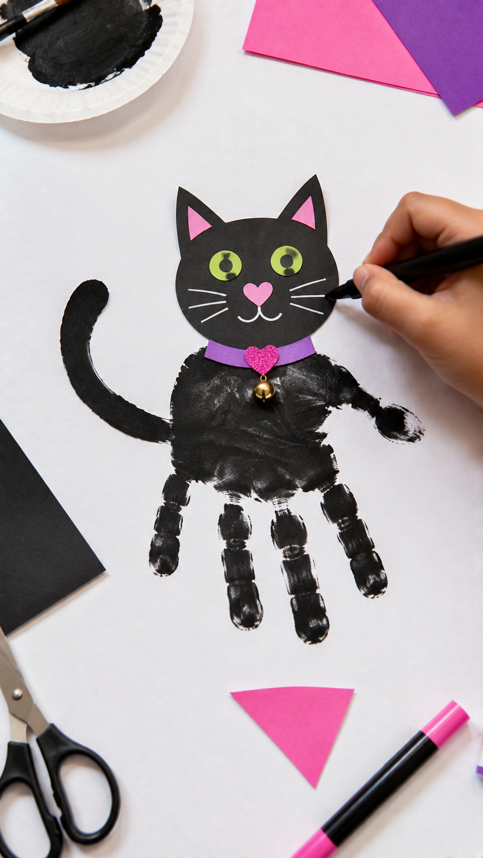 Handprint-Black-Cat-Halloween-Crafts-for-Kids