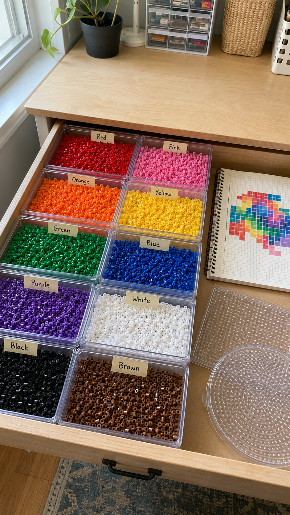 Organized-fuse-bead-drawer