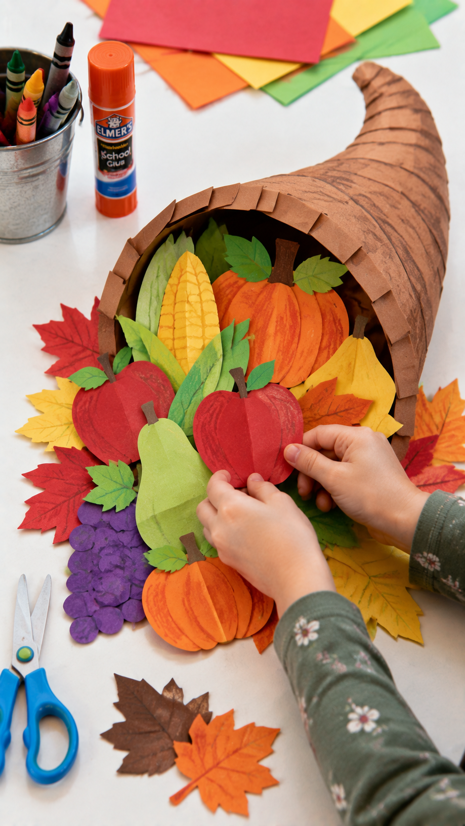 Paper-Cornucopia-Filled-With-Fall-Food