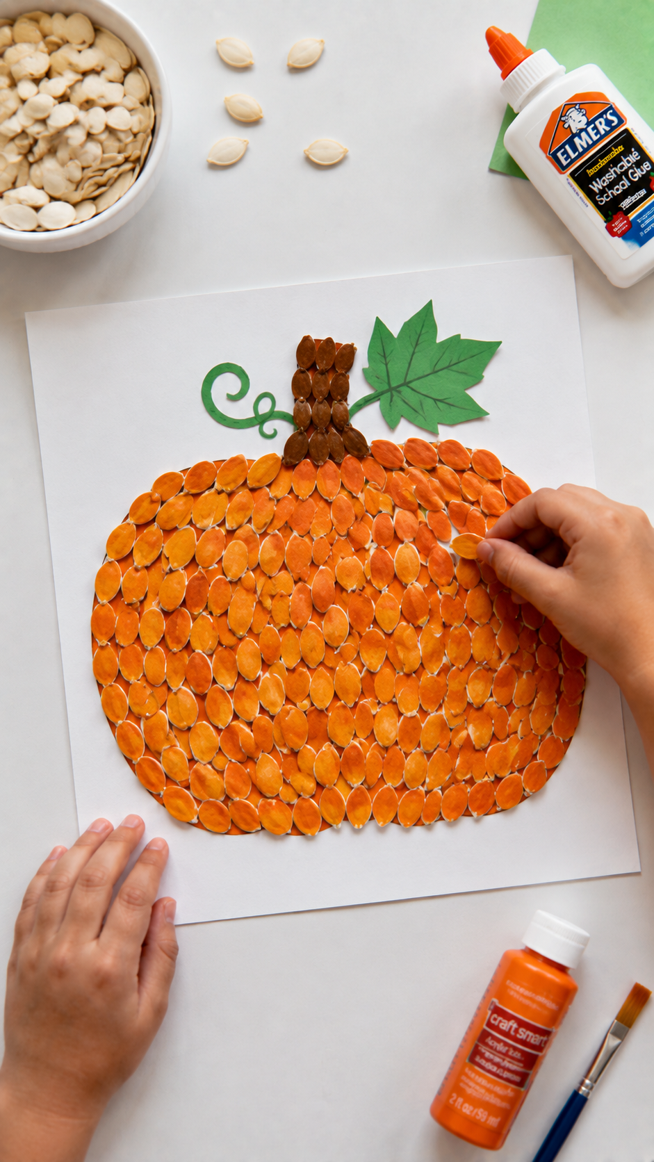 Pumpkin-Seed-Craft-in-Progress