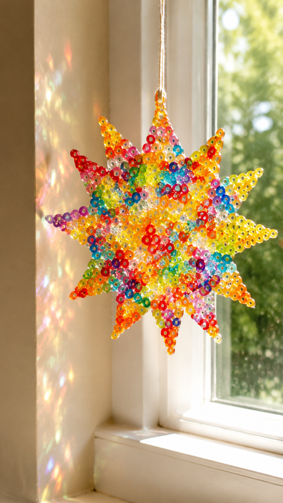 Rainbow-Perler-bead-sun-suncatcher.
