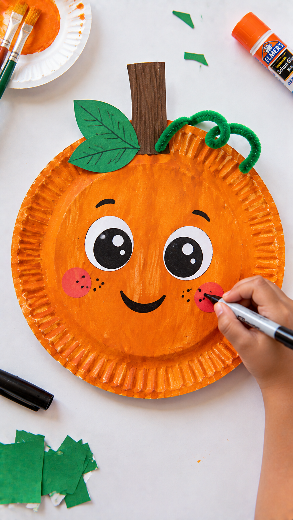Smiling-Paper-Plate-Pumpkin