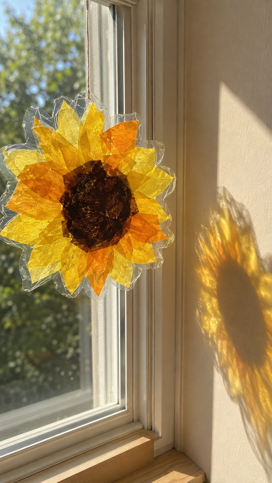 Sunflower-Suncatcher-Glowing-in-Window-Light