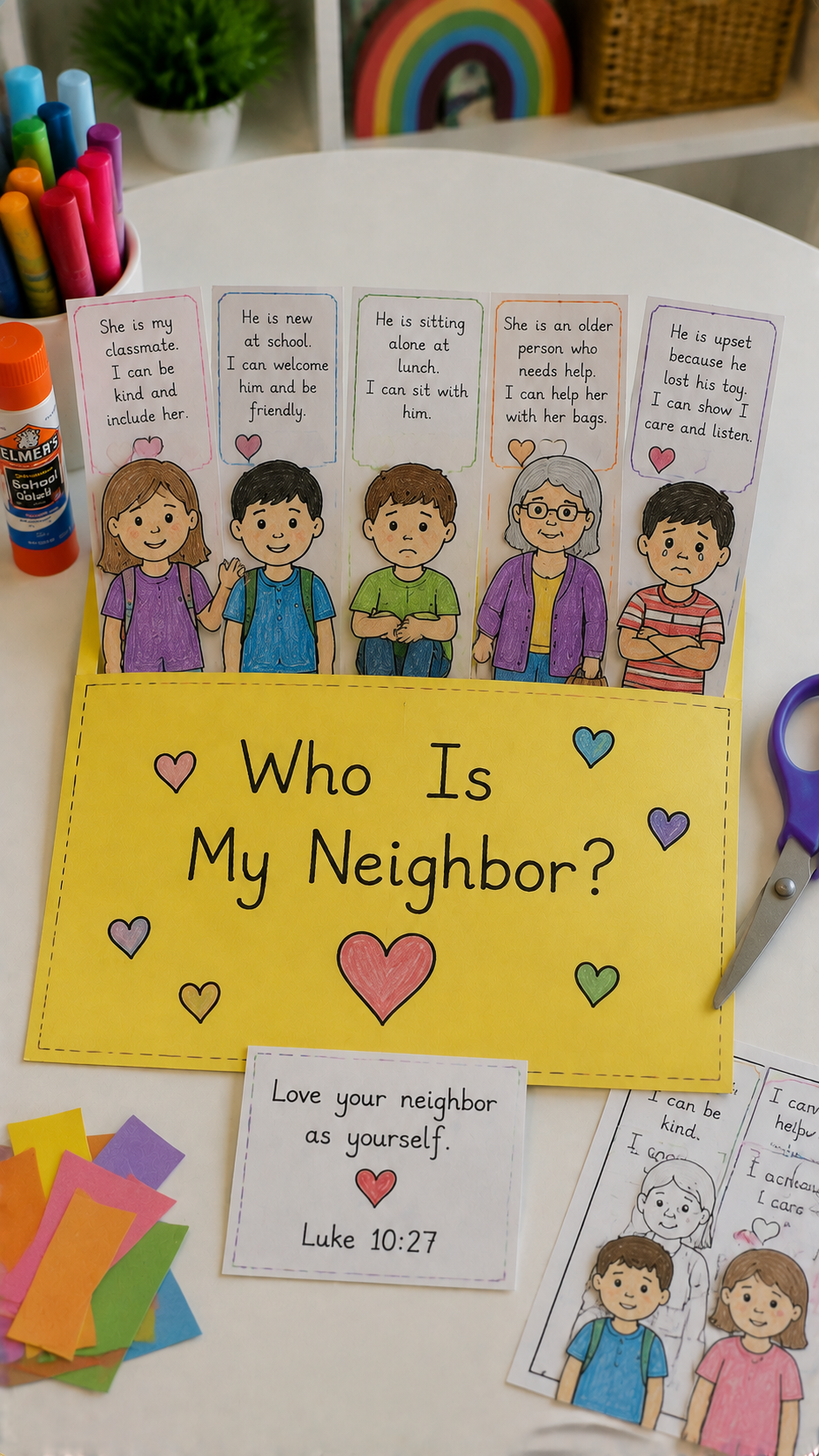 Who-Is-My-Neighbor-Craft-Activity-of--Good- Samaritan -Craft -Ideas- for -Kids